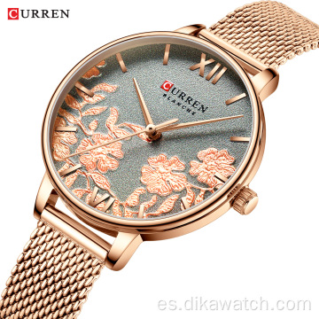 CURREN 9065, gran oferta, relojes de cuarzo a la moda para mujer, reloj de pulsera elegante con esfera pequeña de cuero de marca china, reloj de lujo para hombre